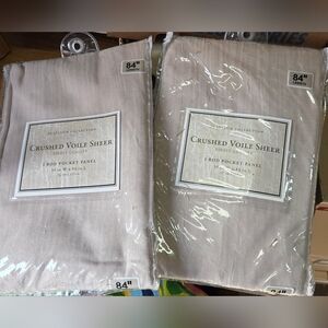 2 Crushed Voile Sheer Panel - Cream